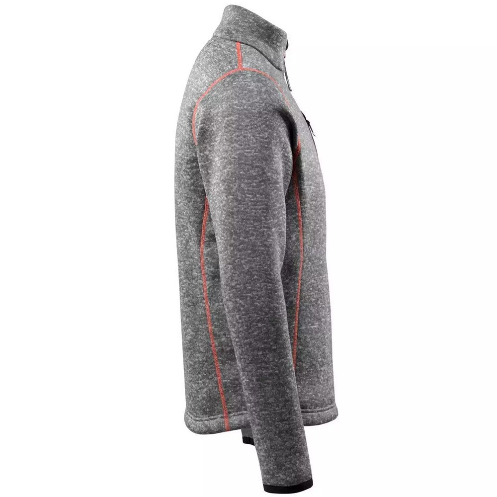 Grey Flecked - Side - Mascot Mens Hardwear Reims Knitted Half Zip Sweatshirt