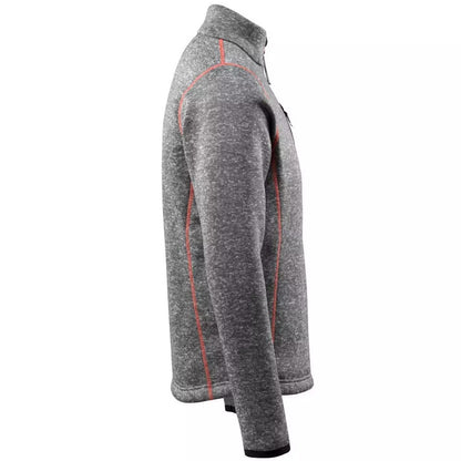 Grey Flecked - Side - Mascot Mens Hardwear Reims Knitted Half Zip Sweatshirt