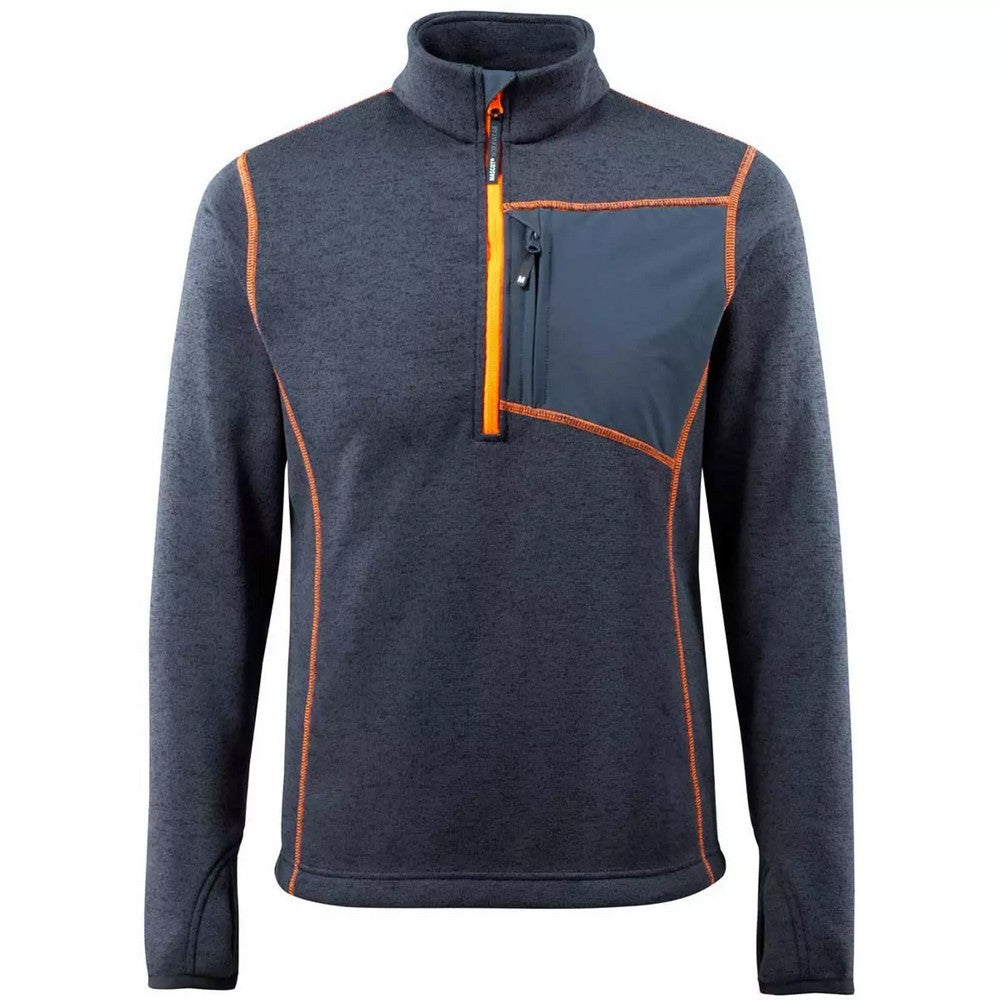 Dark Navy - Front - Mascot Mens Hardwear Reims Knitted Half Zip Sweatshirt