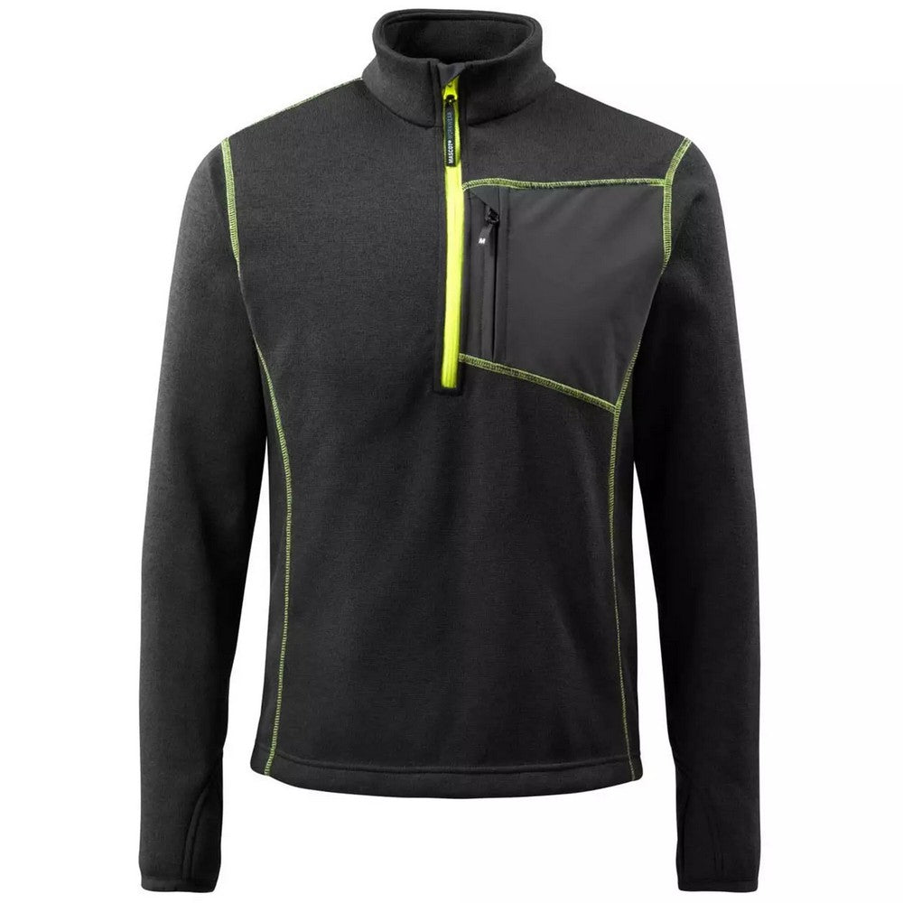 Black - Front - Mascot Mens Hardwear Reims Knitted Half Zip Sweatshirt