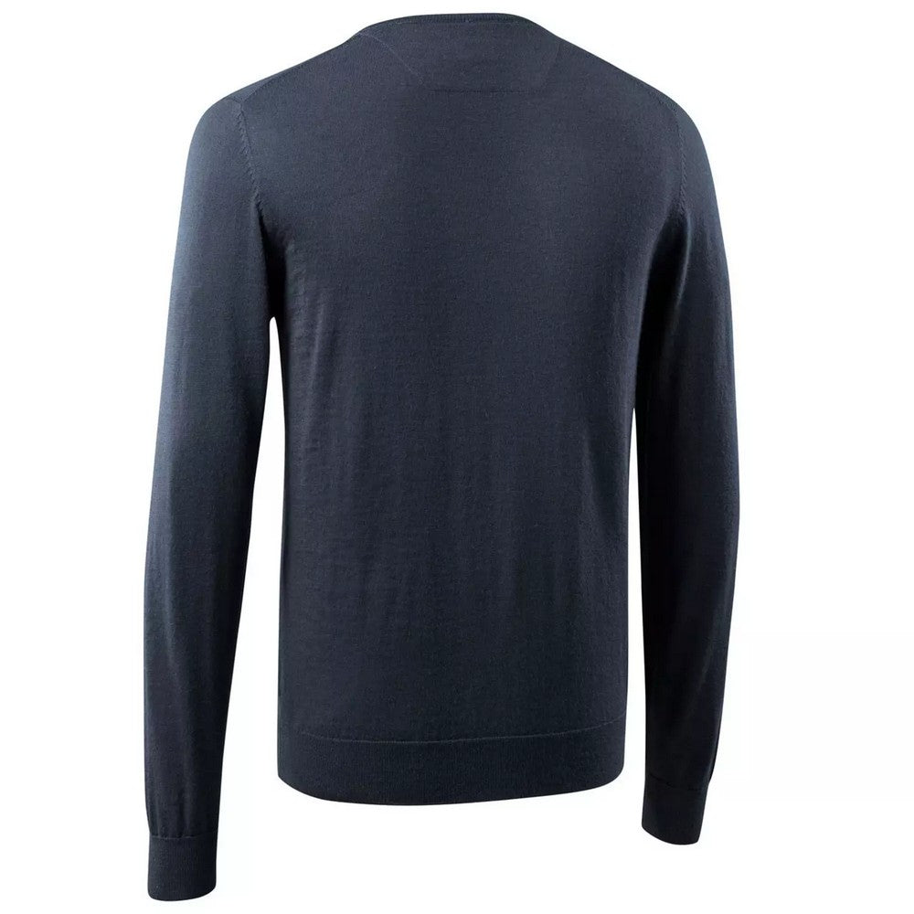 Dark Navy - Back - Mascot Mens Frontline Knitted Jumper