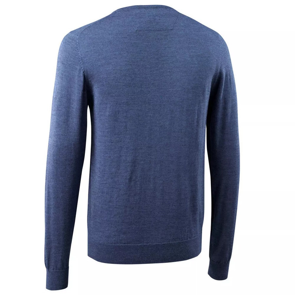Blue - Back - Mascot Mens Frontline Knitted Jumper