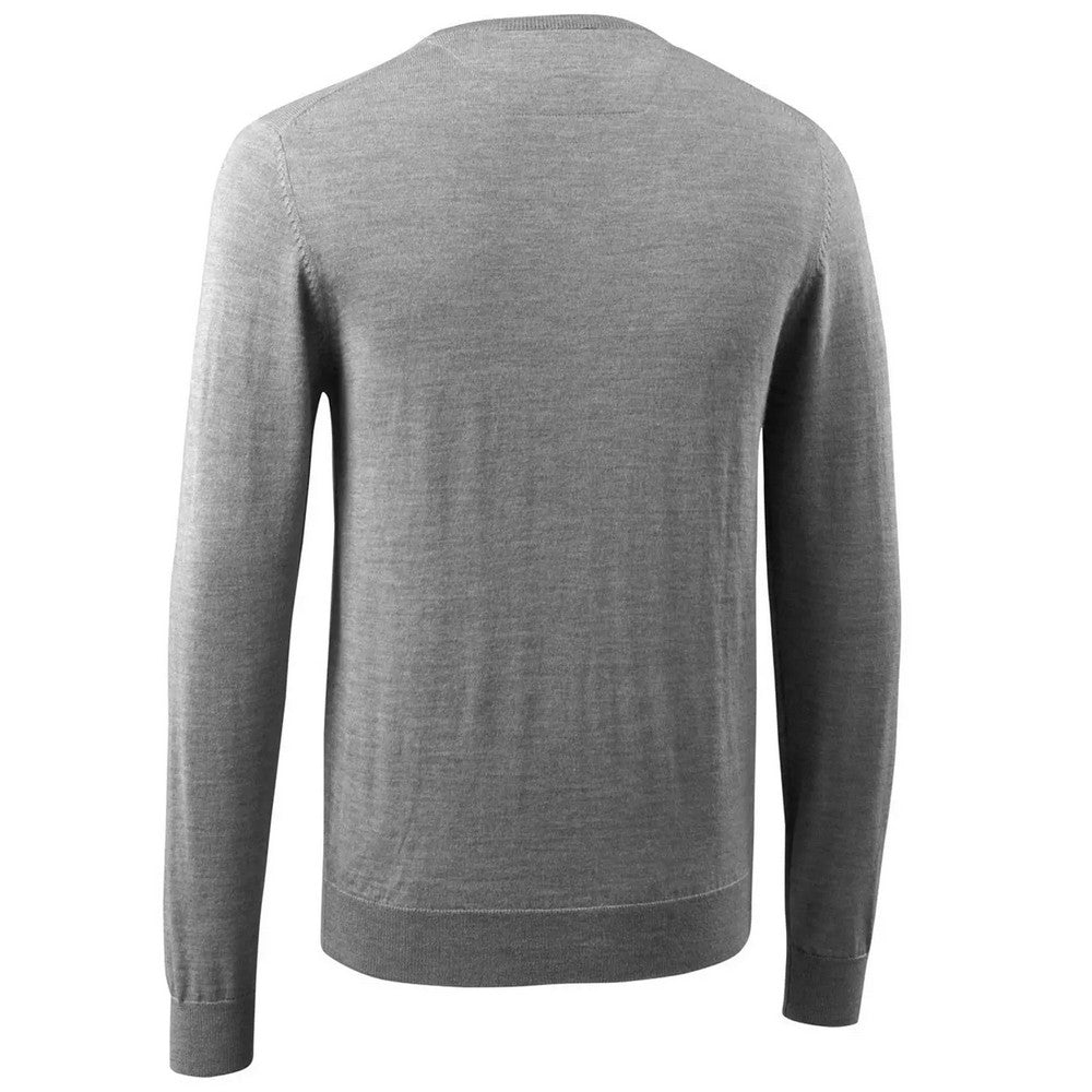 Grey - Back - Mascot Mens Frontline Knitted Jumper
