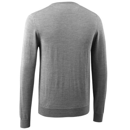 Grey - Back - Mascot Mens Frontline Knitted Jumper