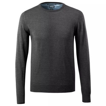 Dark Anthracite-Light Grey - Front - Mascot Mens Frontline Knitted Jumper