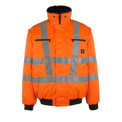 Hi Vis Orange - Front - Mascot Mens Safe Arctic Innsbruck Hi-Vis Pilot Jacket