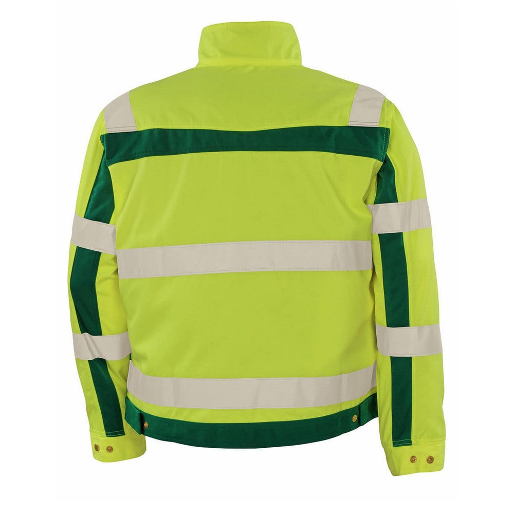Hi Vis Yellow-Green - Back - Mascot Mens Safe Complete Cameta Hi-Vis Jacket