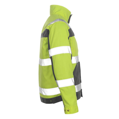 Hi Vis Yellow-Anthracite - Side - Mascot Mens Safe Complete Cameta Hi-Vis Jacket