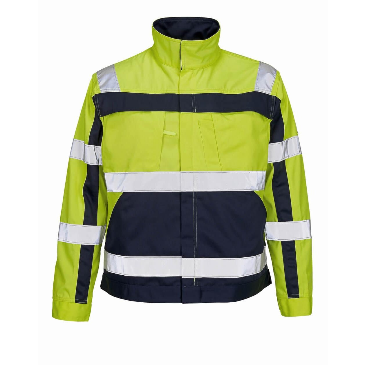 Hi Vis Yellow-Navy - Front - Mascot Mens Safe Complete Cameta Hi-Vis Jacket