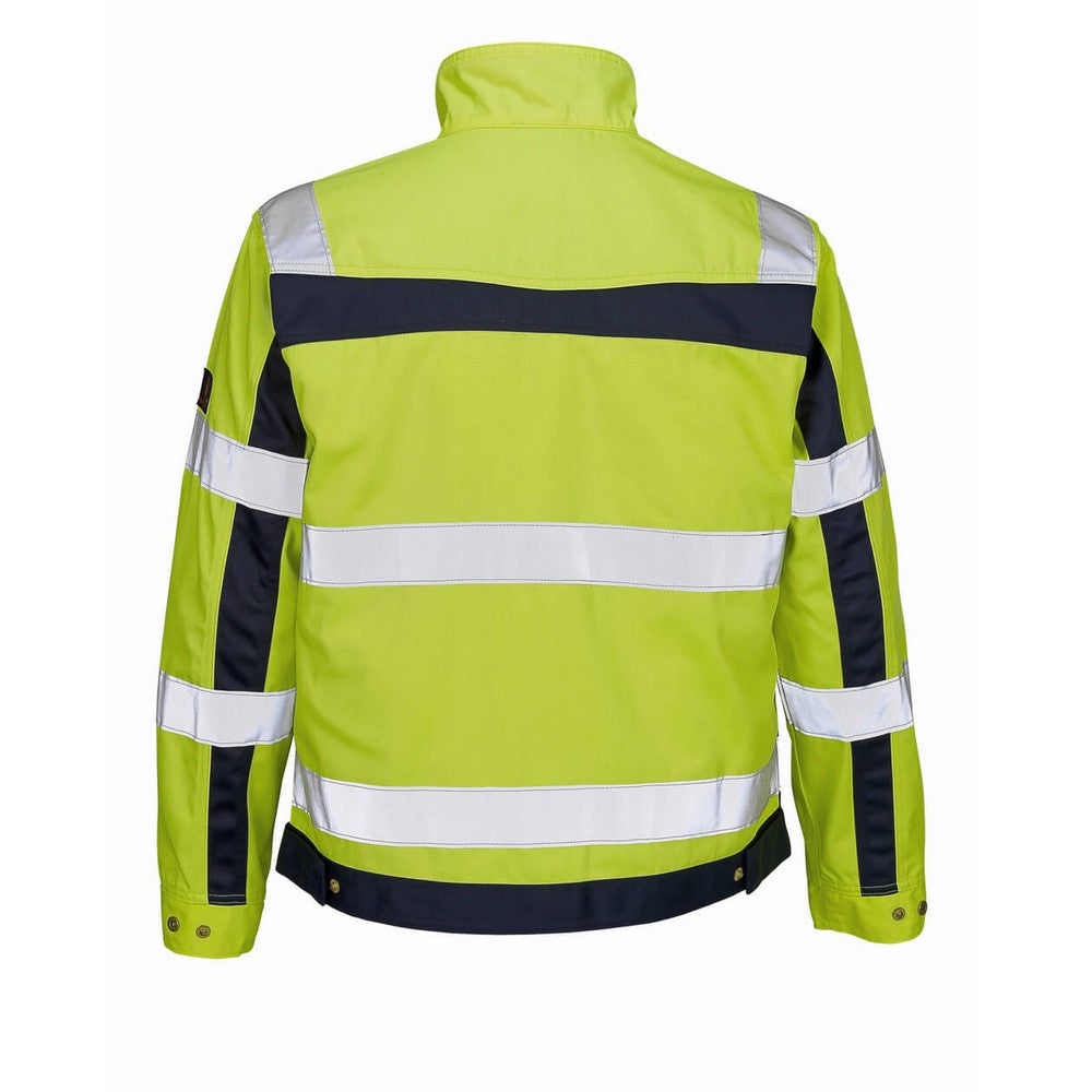 Hi Vis Yellow-Navy - Back - Mascot Mens Safe Complete Cameta Hi-Vis Jacket