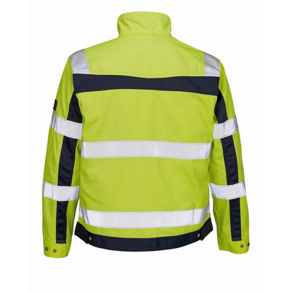 Hi Vis Yellow-Navy - Back - Mascot Mens Safe Complete Cameta Hi-Vis Jacket