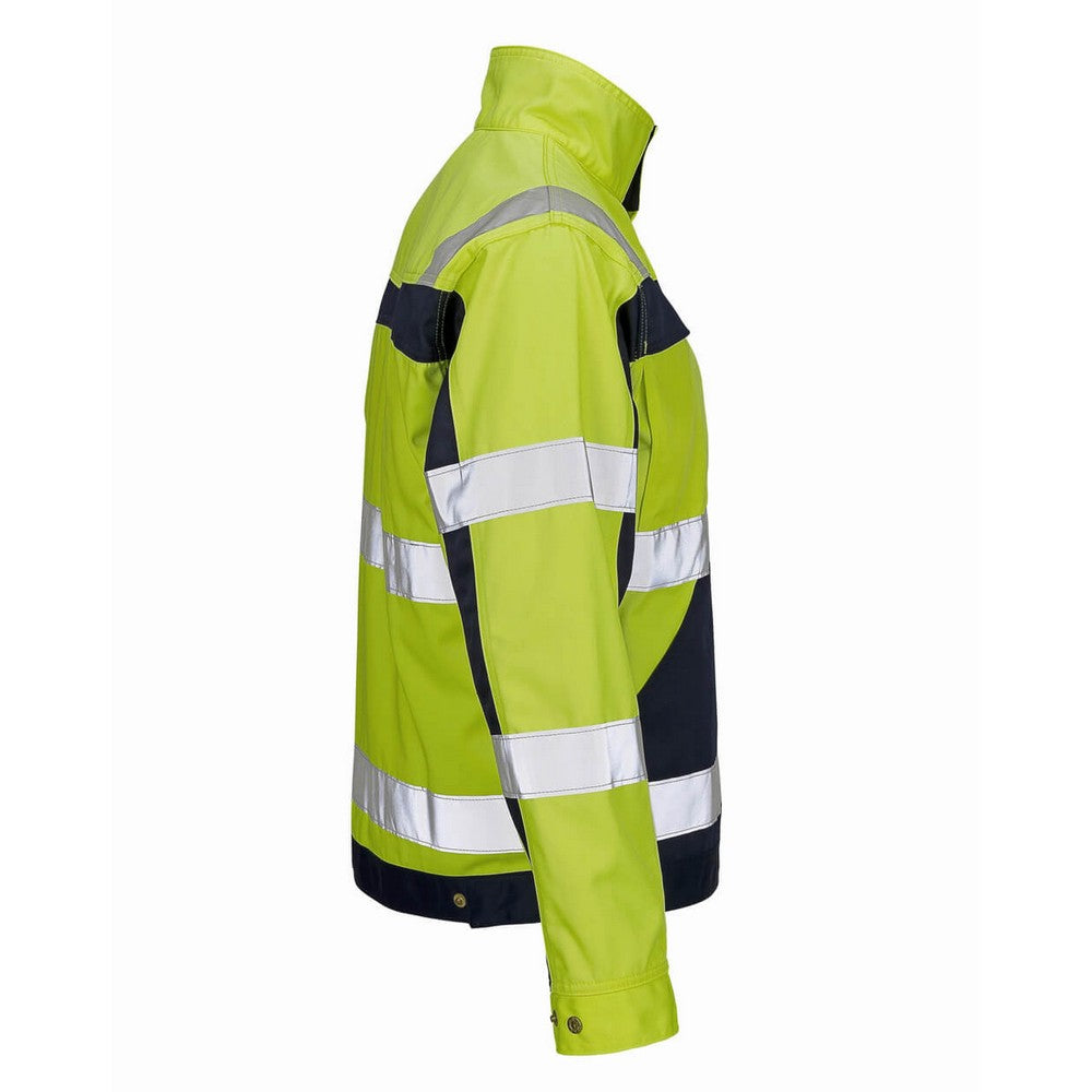 Hi Vis Yellow-Navy - Side - Mascot Mens Safe Complete Cameta Hi-Vis Jacket