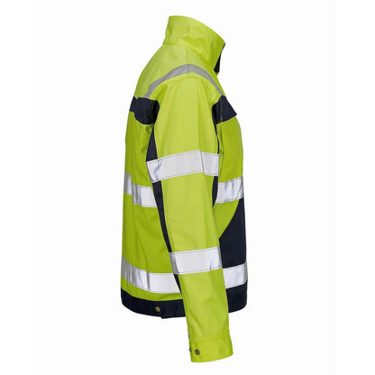 Hi Vis Yellow-Navy - Side - Mascot Mens Safe Complete Cameta Hi-Vis Jacket