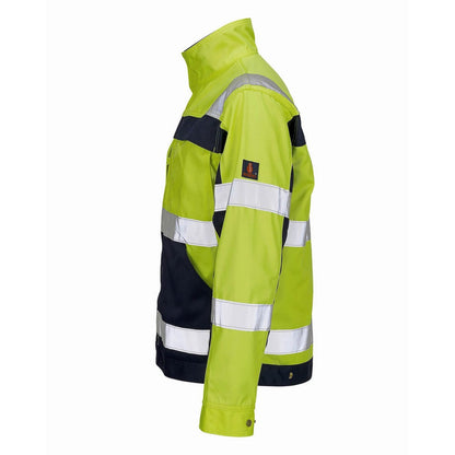 Hi Vis Yellow-Navy - Lifestyle - Mascot Mens Safe Complete Cameta Hi-Vis Jacket