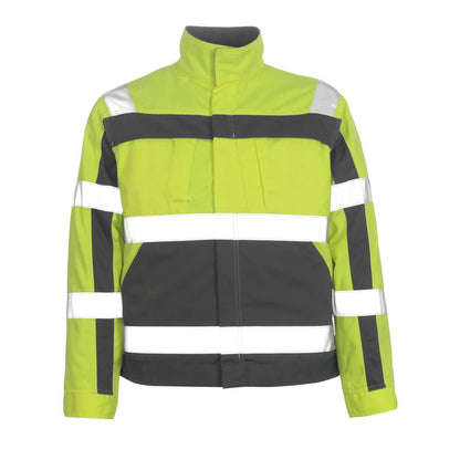Hi Vis Yellow-Anthracite - Front - Mascot Mens Safe Complete Cameta Hi-Vis Jacket