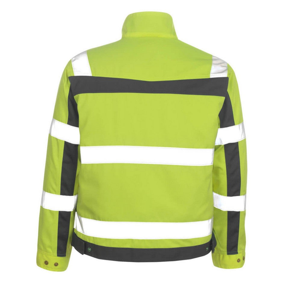 Hi Vis Yellow-Anthracite - Back - Mascot Mens Safe Complete Cameta Hi-Vis Jacket