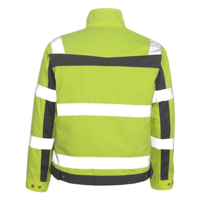 Hi Vis Yellow-Anthracite - Back - Mascot Mens Safe Complete Cameta Hi-Vis Jacket