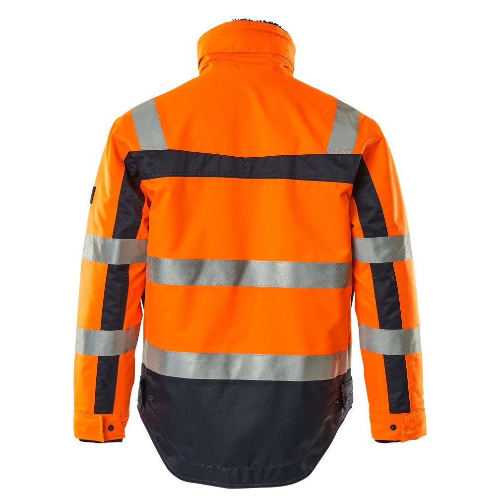 Hi Vis Orange-Navy - Back - Mascot Mens Safe Complete Teresina Hi-Vis Jacket