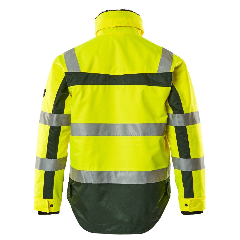 Hi Vis Yellow-Green - Back - Mascot Mens Safe Complete Teresina Hi-Vis Jacket