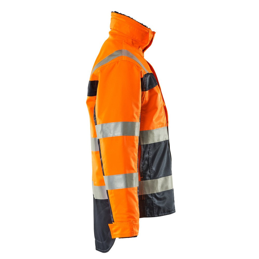 Hi Vis Orange-Navy - Side - Mascot Mens Safe Complete Teresina Hi-Vis Jacket