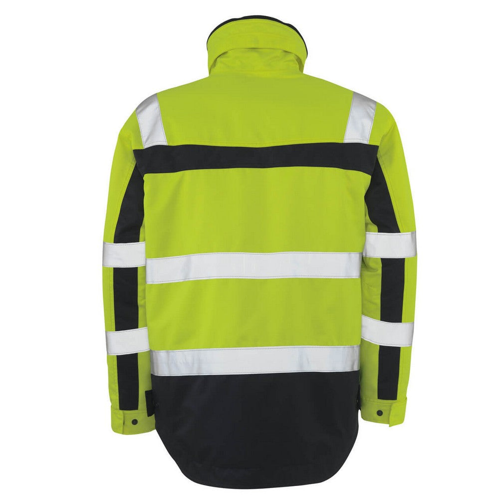 Hi Vis Yellow-Navy - Back - Mascot Mens Safe Complete Teresina Hi-Vis Jacket