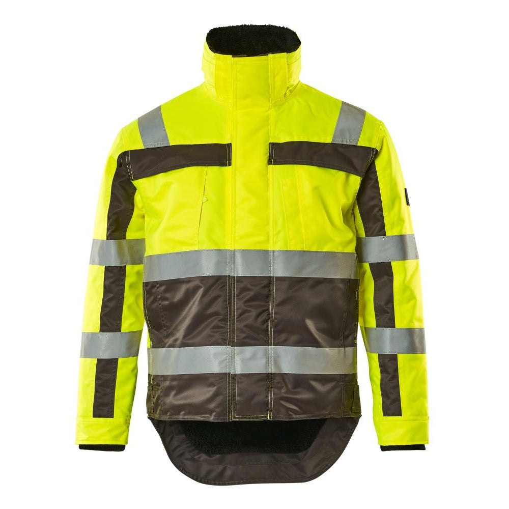 Hi Vis Yellow-Anthracite - Front - Mascot Mens Safe Complete Teresina Hi-Vis Jacket