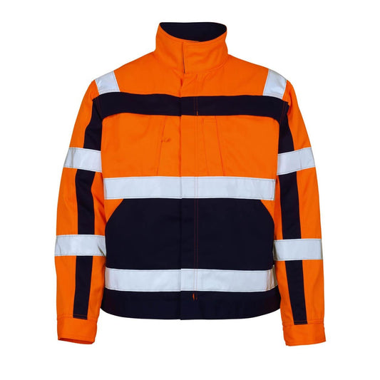 Orange-Navy - Front - Mascot Mens Cameta Hi-Vis Safety Jacket