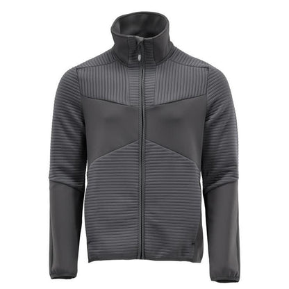 Stone Grey - Front - Mascot Mens Customised Striped Fleece Jacket