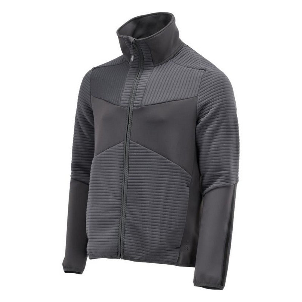 Stone Grey - Side - Mascot Mens Customised Striped Fleece Jacket