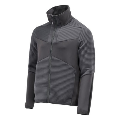 Stone Grey - Side - Mascot Mens Customised Striped Fleece Jacket