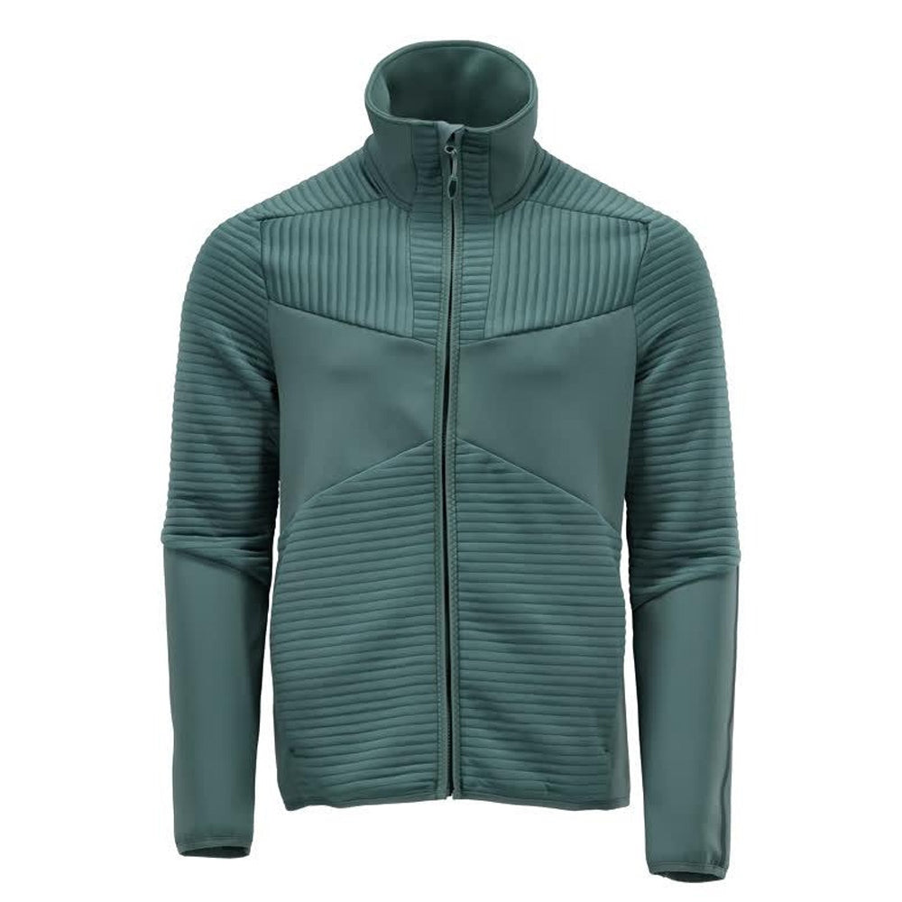 Light Forest Green - Front - Mascot Mens Customised Striped Fleece Jacket