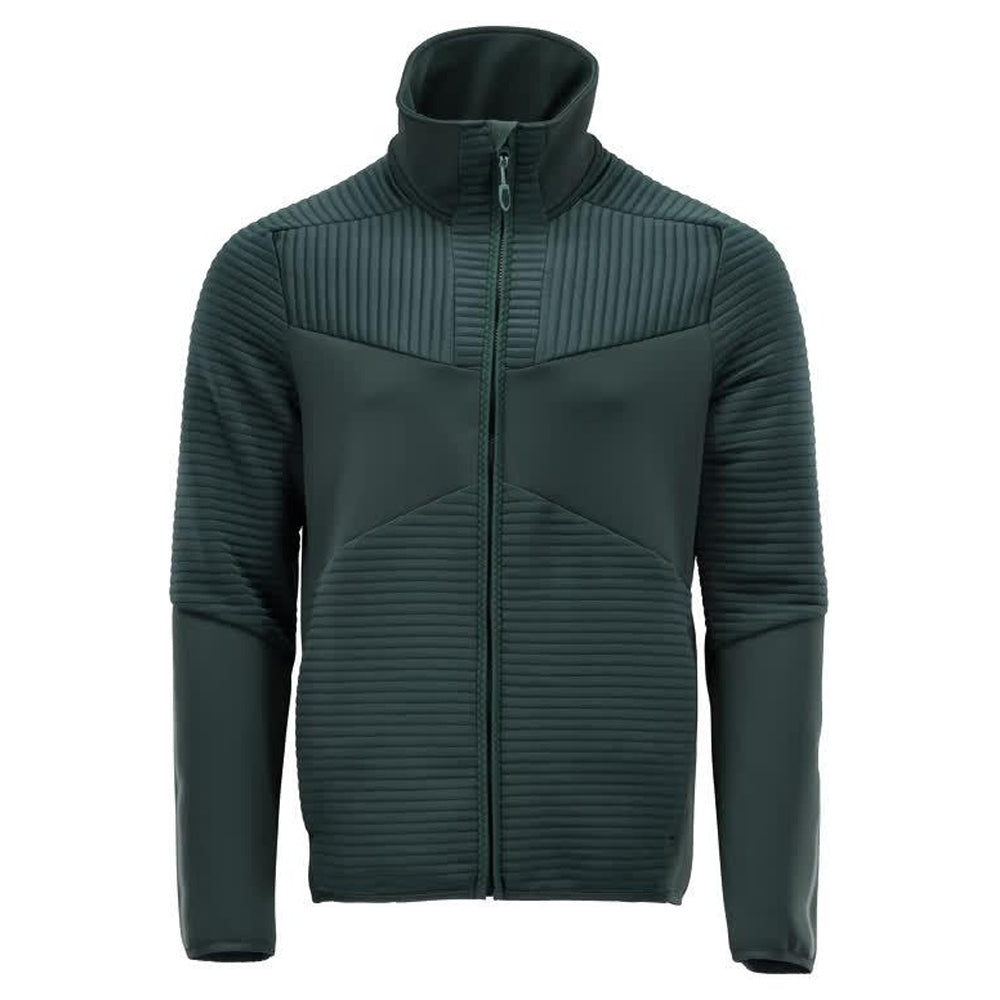 Forest Green - Front - Mascot Mens Customised Striped Fleece Jacket