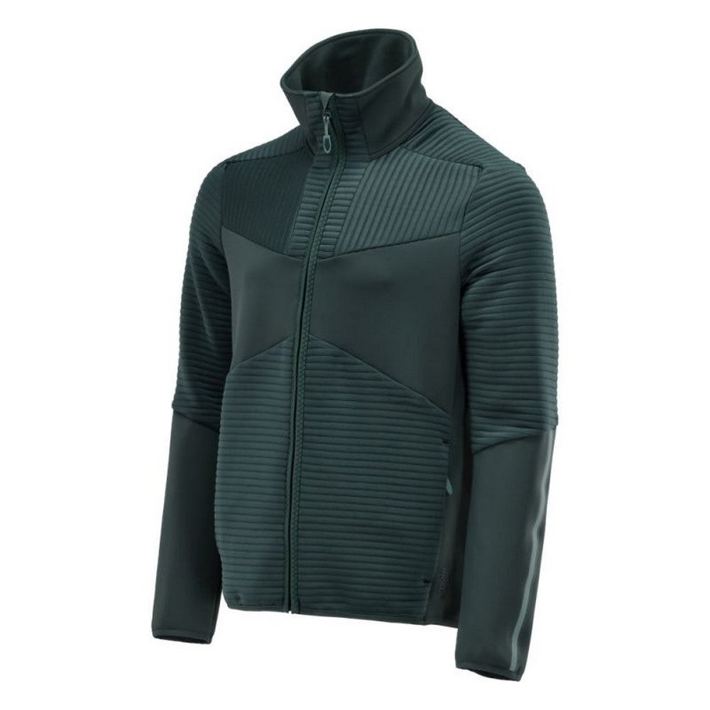 Forest Green - Side - Mascot Mens Customised Striped Fleece Jacket