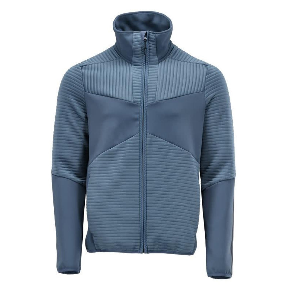 Stone Blue - Front - Mascot Mens Customised Striped Fleece Jacket