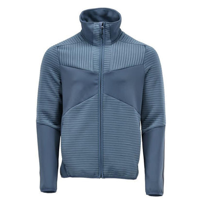 Stone Blue - Front - Mascot Mens Customised Striped Fleece Jacket
