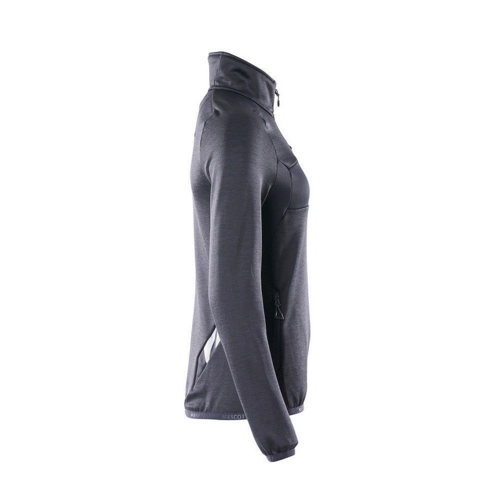 Dark Navy - Side - Mascot Womens-Ladies Accelerate Plain Fleece Half Zip Jumper