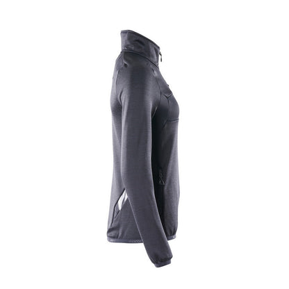 Dark Navy - Side - Mascot Womens-Ladies Accelerate Plain Fleece Half Zip Jumper