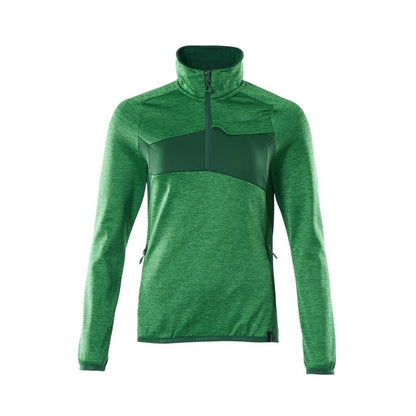 Grass Green-Green - Front - Mascot Womens-Ladies Accelerate Plain Fleece Half Zip Jumper