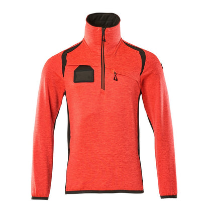 Hi Vis Red-Dark Anthracite - Front - Mascot Mens Accelerate Safe Fleece Half Zip Jumper