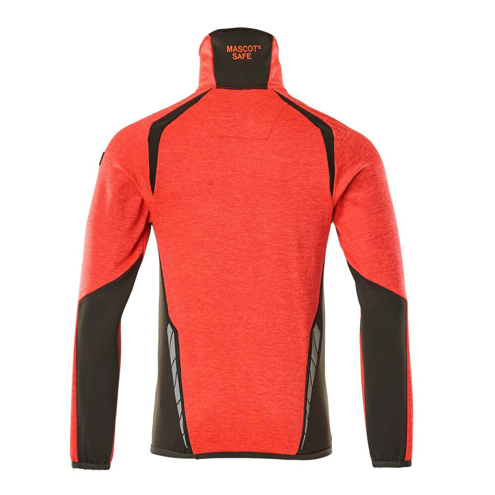 Hi Vis Red-Dark Anthracite - Back - Mascot Mens Accelerate Safe Fleece Half Zip Jumper