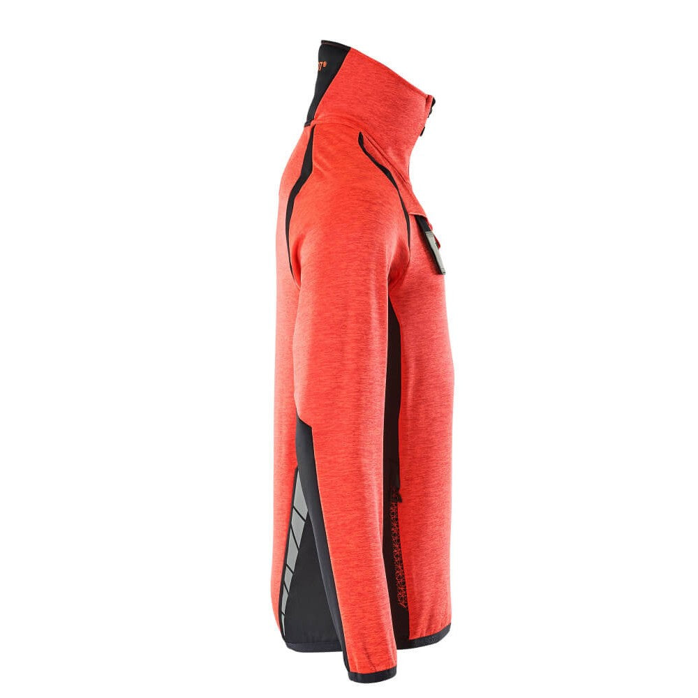 Hi Vis Red-Dark Navy - Side - Mascot Mens Accelerate Safe Fleece Half Zip Jumper