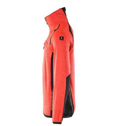 Hi Vis Red-Dark Navy - Lifestyle - Mascot Mens Accelerate Safe Fleece Half Zip Jumper