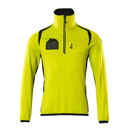 Hi Vis Yellow-Black - Front - Mascot Mens Accelerate Safe Fleece Half Zip Jumper