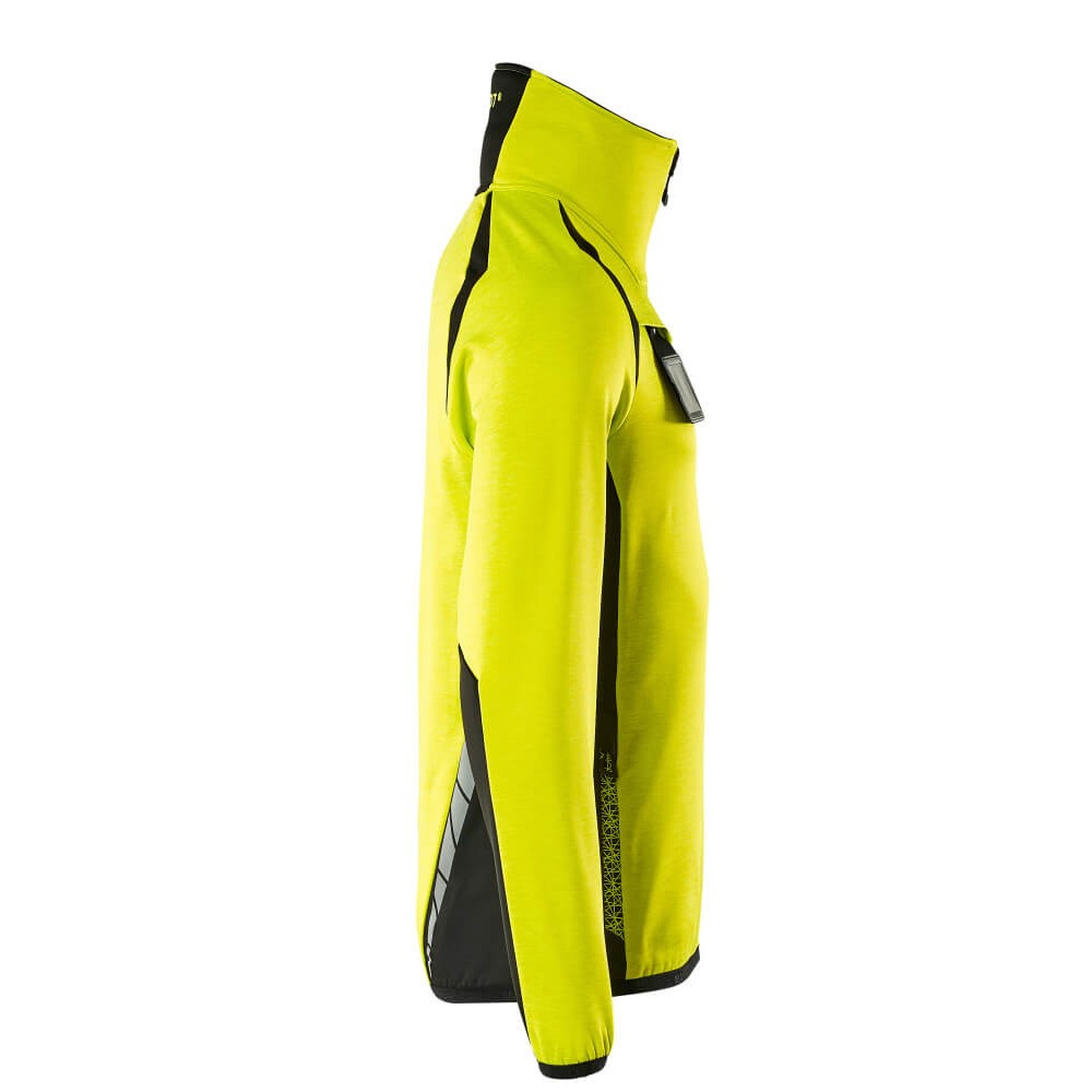 Hi Vis Yellow-Black - Side - Mascot Mens Accelerate Safe Fleece Half Zip Jumper