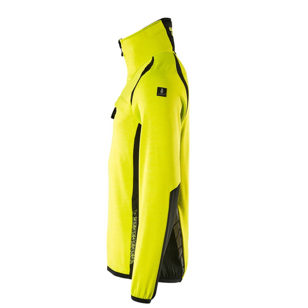 Hi Vis Yellow-Black - Lifestyle - Mascot Mens Accelerate Safe Fleece Half Zip Jumper
