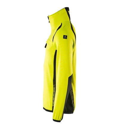 Hi Vis Yellow-Black - Lifestyle - Mascot Mens Accelerate Safe Fleece Half Zip Jumper