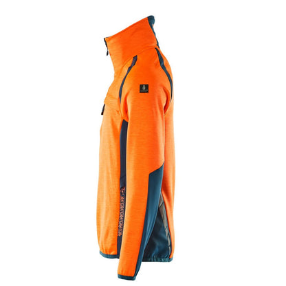 Hi Vis Orange-Dark Petroleum - Lifestyle - Mascot Mens Accelerate Safe Fleece Half Zip Jumper
