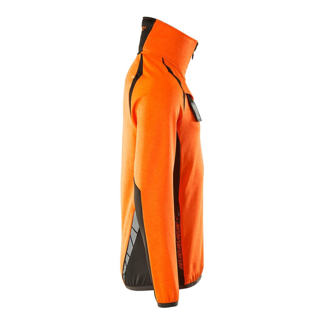 Hi Vis Orange-Dark Anthracite - Side - Mascot Mens Accelerate Safe Fleece Half Zip Jumper