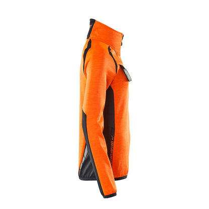 Hi Vis Orange-Dark Navy - Side - Mascot Womens-Ladies Accelerate Safe Two Tone Fleece Half Zip Jumper
