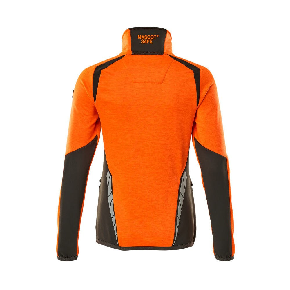 Hi Vis Orange-Dark Anthracite - Back - Mascot Womens-Ladies Accelerate Safe Two Tone Fleece Half Zip Jumper